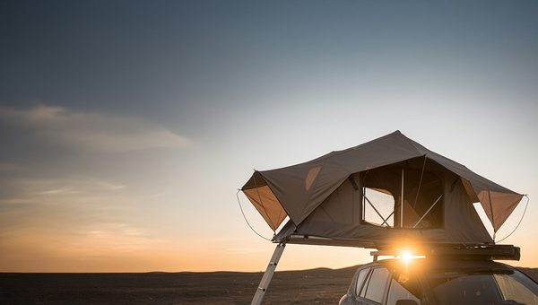 Rooftop tent travel in nature